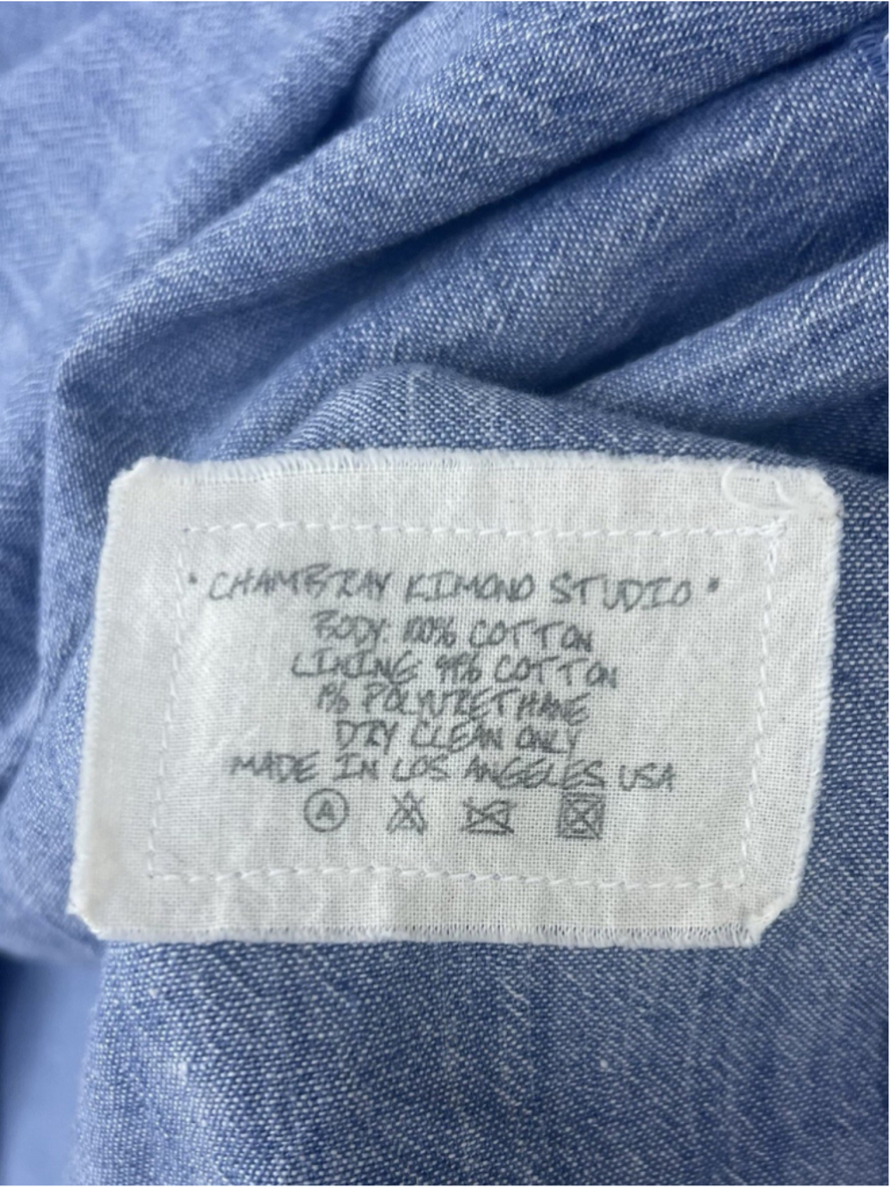NEW $975 Greg Lauren Blue Chambray Kimono Studio Cardigan Men’s 4 XL Patchwork - Picture 8 of 9